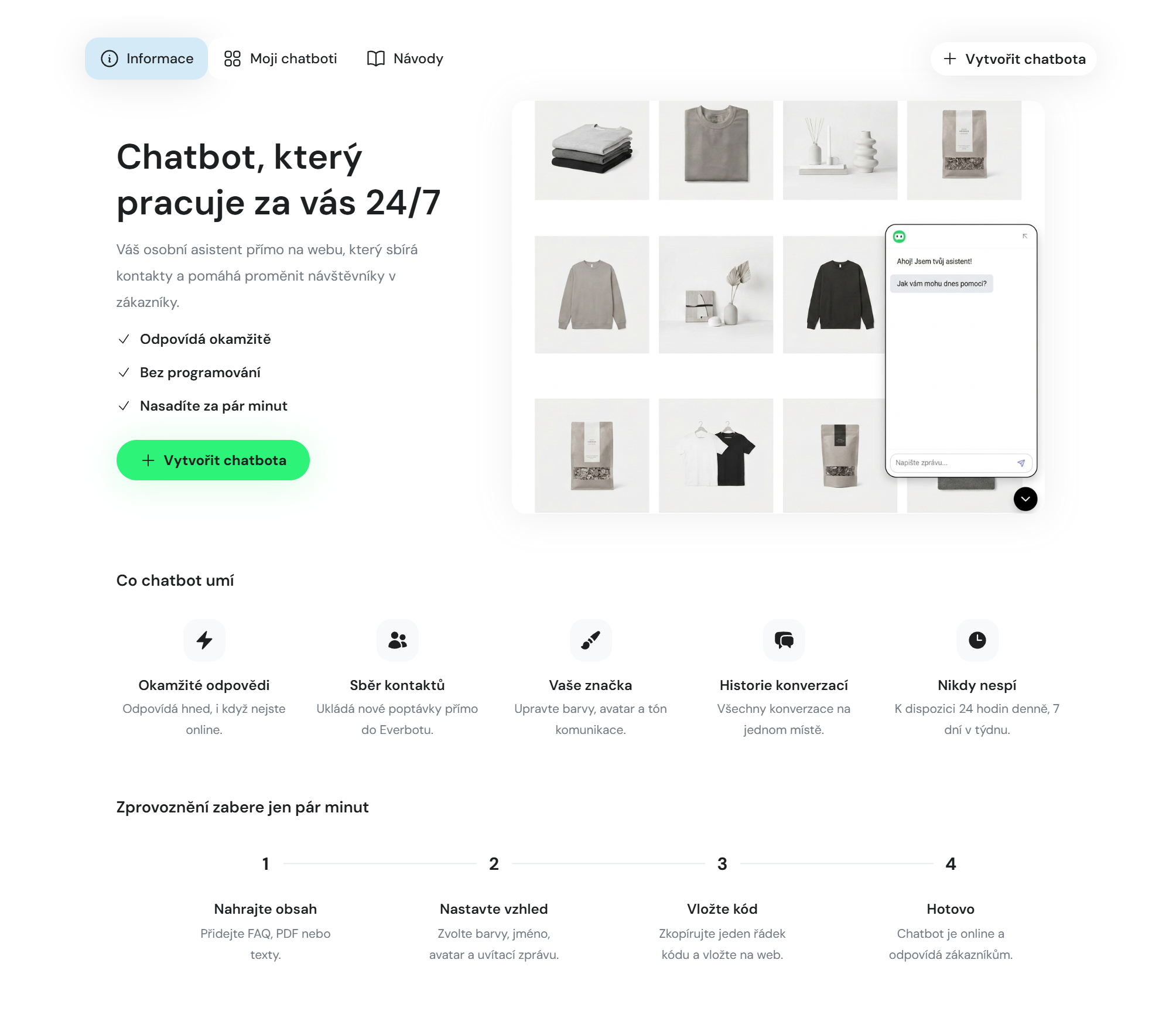 Ukázka rozhraní funkce Chatbot