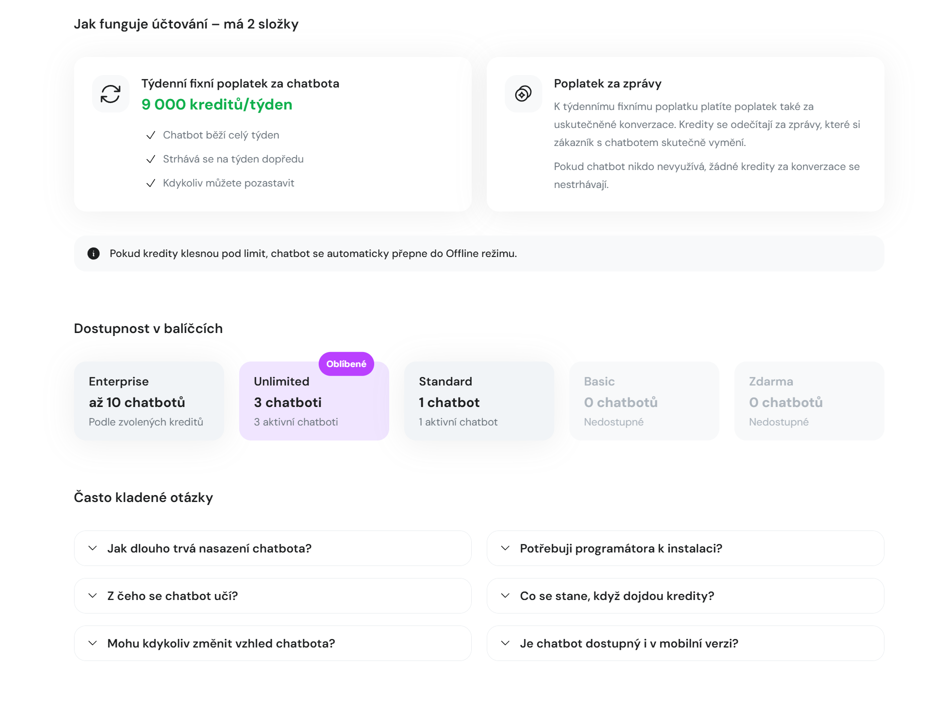Ukázka rozhraní funkce Chatbot