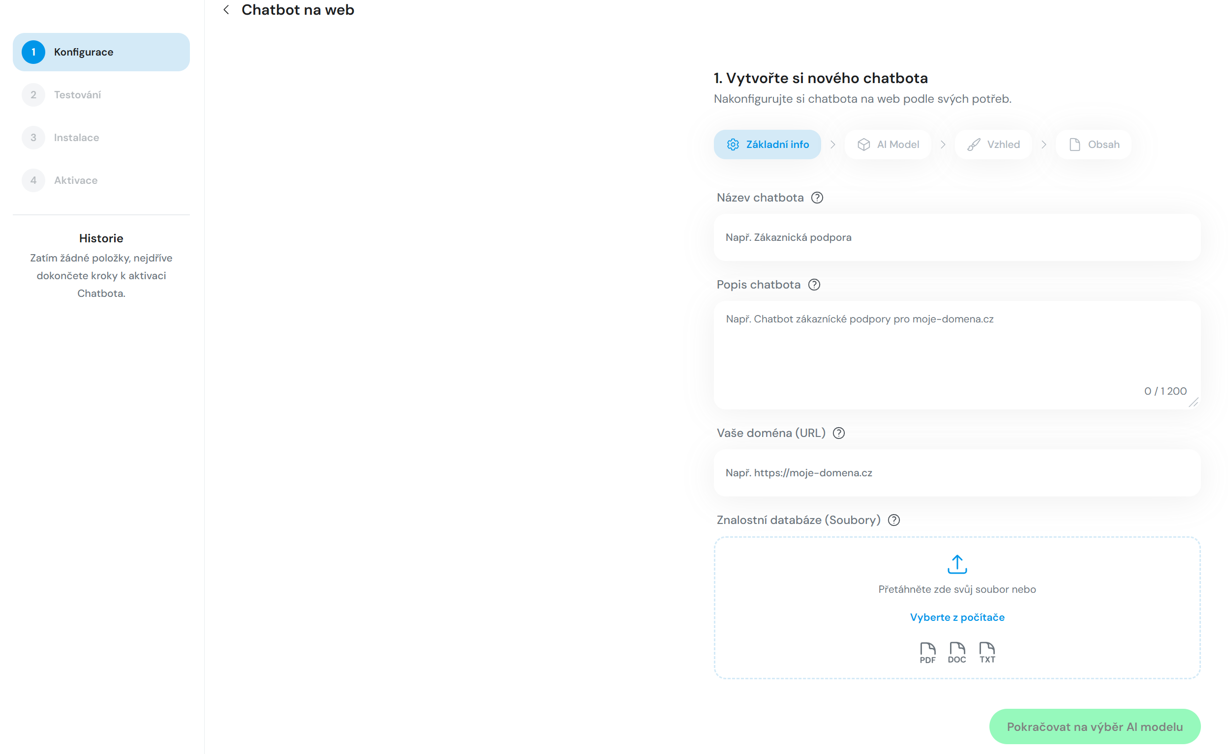 Instalace Chatbota na web
